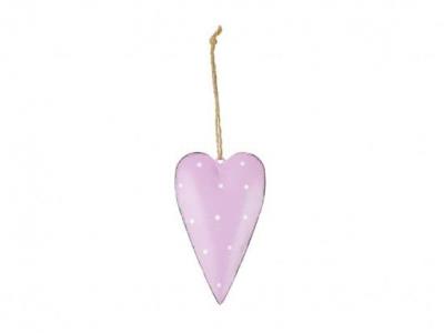 Opakowanie Serce zawieszka metalowa fioletowa 6,5cm