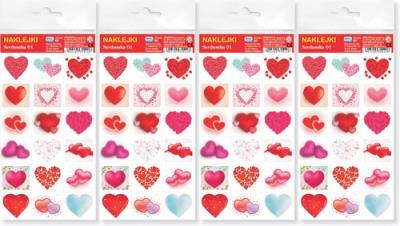 Opakowanie Serduszka 01 Naklejki 4 sztuki zgrzewka