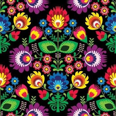 Opakowanie Serwertki Folk czarne 33x33cm 20szt