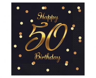 Opakowanie Serwetki B&C Happy 50 Birthday czarne 20szt