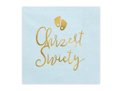 Opakowanie Serwetki Chrzest jasny niebieski 33x33cm 12szt