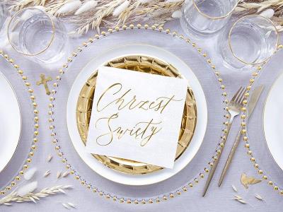 Opakowanie Serwetki Chrzest Święty białe 33x33cm 20szt