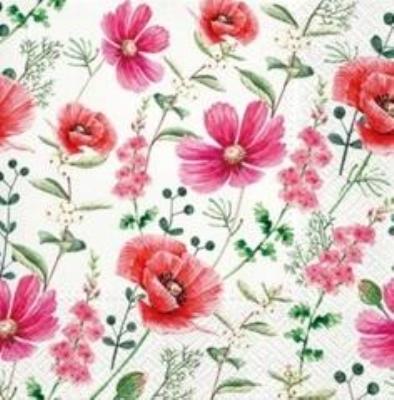 Opakowanie Serwetki Malinowy Kwiat 33x33cm 20szt