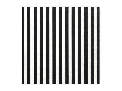 Opakowanie Serwetki Paski czarne 33x33cm 20szt