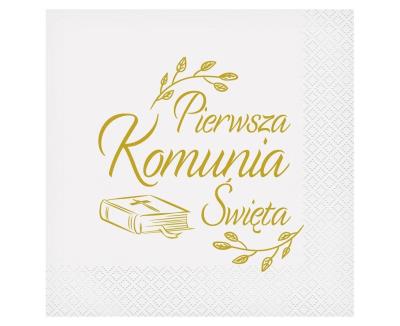 Opakowanie Serwetki Pierwsza Komunia biblia 33x33cm 20szt