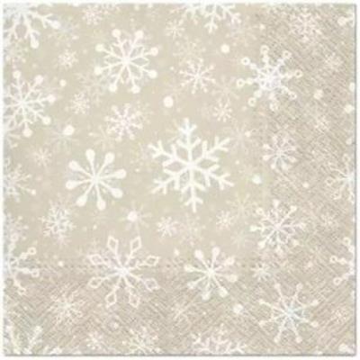 Opakowanie Serwetki Płatki śniegu beżowe 33x33cm 20szt