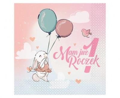 Opakowanie Serwetki  Roczek - Króliczek 33x33cm 20szt