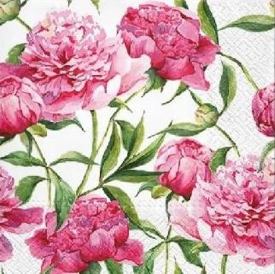 Opakowanie Serwetki Różowe Piwonie 33x33cm 20szt