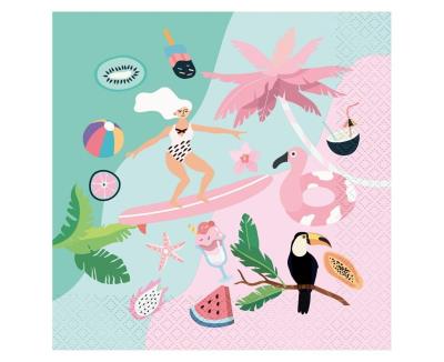 Opakowanie Serwetki Summer Let's Party surfing 33x33cm 20szt