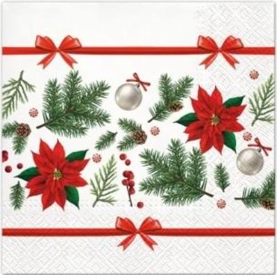 Opakowanie Serwetki Świąteczna gwiazda betlejemska 33x33cm