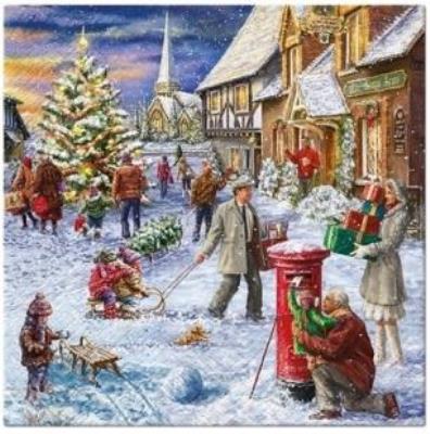 Opakowanie Serwetki Świąteczna poczta 33x33cm 20szt