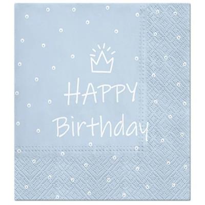 Opakowanie Serwetki Urodziny niebieskie 33x33cm 20szt