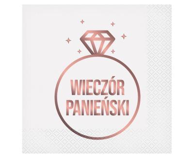 Opakowanie Serwetki Wieczór Panieński białe 33x33cm 20szt.