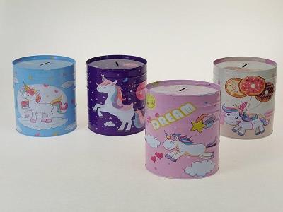 Opakowanie Skarbonka metalowa Jednorożec MIX