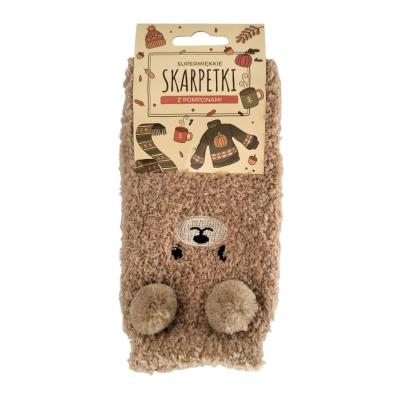 Opakowanie Skarpety z pomponami beżowe