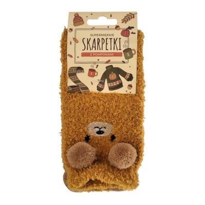 Opakowanie Skarpety z pomponami pomarańczowe
