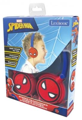 Opakowanie Składane słuchawki przewodowe stereo Spider-Man z głośnością bezpieczną dla dzieci Lexibook HP010SP