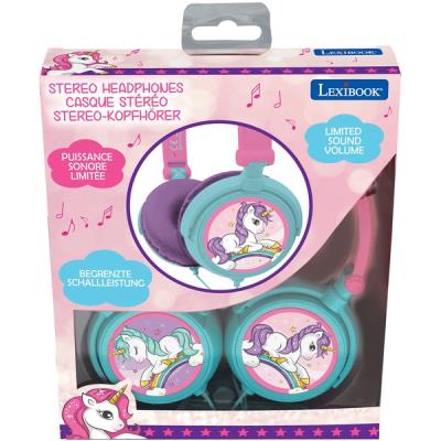 Składane słuchawki stereo przewodowe Jednorożec z zabezpieczeniem głośności dla dzieci Lexibook HP017UNI. Wydawca: Lexibook. SmakLiter.pl Opakowanie Składane słuchawki stereo przewodowe Jednorożec z zabezpieczeniem głośności dla dzieci Lexibook HP017UNI