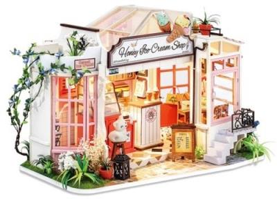 Opakowanie Składany Drewniany Model LED Lodziarnia