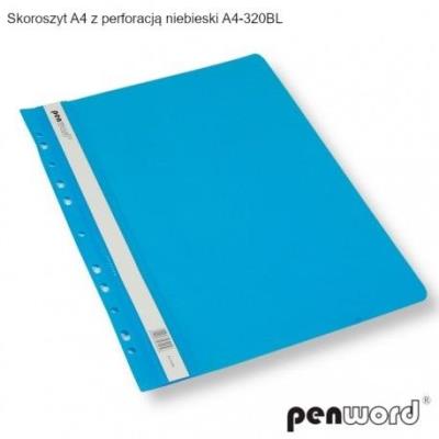Skoroszyt A4 z perforacją niebieski (20szt). Wydawca: PENWORD. SmakLiter.pl Opakowanie Skoroszyt A4 z perforacją niebieski (20szt)