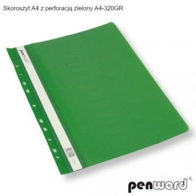 Skoroszyt A4 z perforacją zielony (20szt). Wydawca: PENWORD. SmakLiter.pl Opakowanie Skoroszyt A4 z perforacją zielony (20szt)