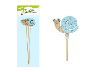 Opakowanie Ślimak na patyku koronka niebieski 28cm 3szt