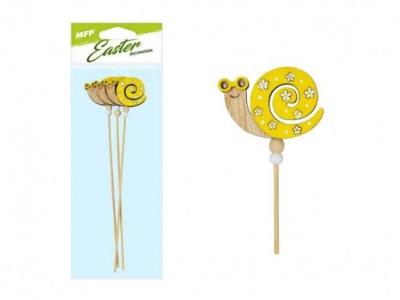 Ślimak na patyku koronka żółty 28cm 3szt. Wydawca: MFP. SmakLiter.pl Opakowanie Ślimak na patyku koronka żółty 28cm 3szt