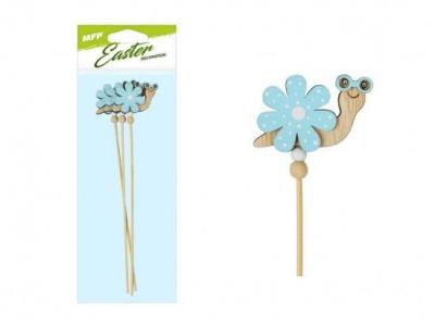 Ślimak na patyku kwiatek niebieski 28cm 3szt. Wydawca: MFP. SmakLiter.pl Opakowanie Ślimak na patyku kwiatek niebieski 28cm 3szt