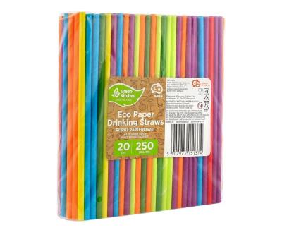 Opakowanie Słomki papierowe tęczowe MIX 197x6mm 250szt