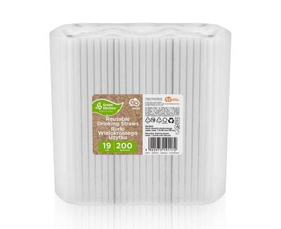 Opakowanie Słomki wielokrotnego użytku białe 200szt