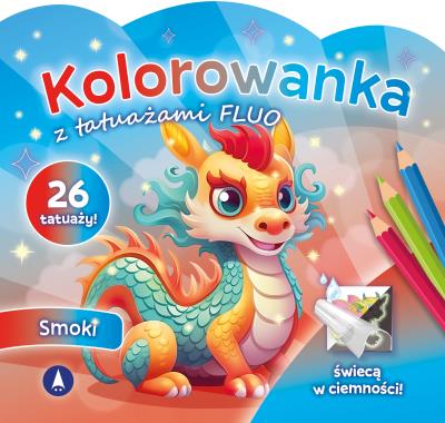 Okładka książki Smoki. Kolorowanka z tatuażami FLUO