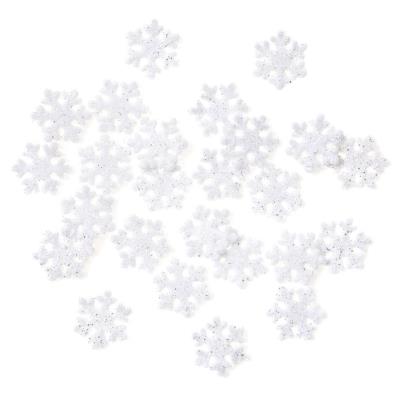 Opakowanie Śnieżynki z brokatem białe 2,4cm 24szt