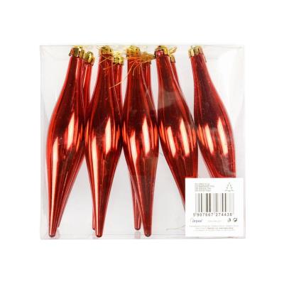 Opakowanie Sople w PVC czerwone 15cm 10szt