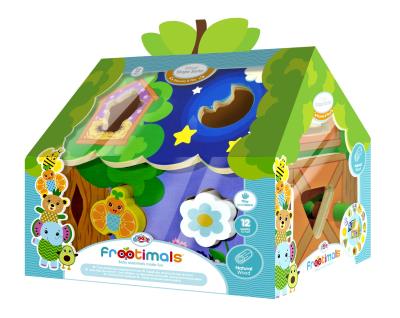 Opakowanie Sorter kształtów domek drewniany Frootimals