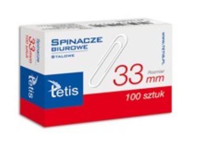 Opakowanie Spinacze biurowe 33 mm pakowane po 100 szt. A10 (GS140-C)