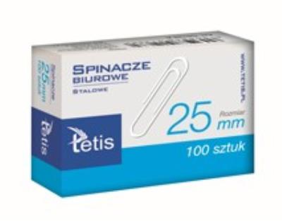 Spinacze biurowe okrągłe 25mm 100 szt paczka 10 sztuk. Wydawca: TETIS. SmakLiter.pl Opakowanie Spinacze biurowe okrągłe 25mm 100 szt paczka 10 sztuk