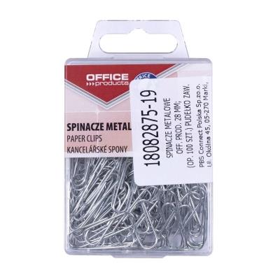 Spinacze metalowe srebrne 28mm 100szt. Wydawca: Office. SmakLiter.pl Opakowanie Spinacze metalowe srebrne 28mm 100szt