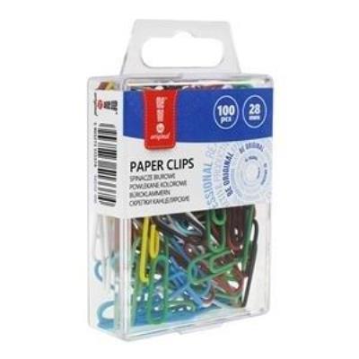 Opakowanie Spinacze powlekane kolorowe 28mm 100szt MemoBe