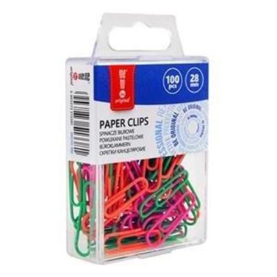 Opakowanie Spinacze powlekane neonowe 28mm 100szt MemoBe