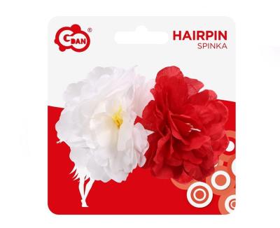 Opakowanie Spinka duża białe i czerwone płatki