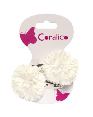 Opakowanie Spinki z kwiatkiem białym 2szt