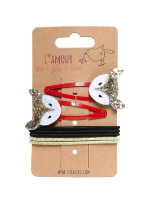 Opakowanie Spinki z motywem liksów i gumki