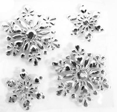 Opakowanie Srebrzyste śnieżynki samoprzylepne
