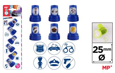 Opakowanie Stempelki dla dzieci Policja 6szt