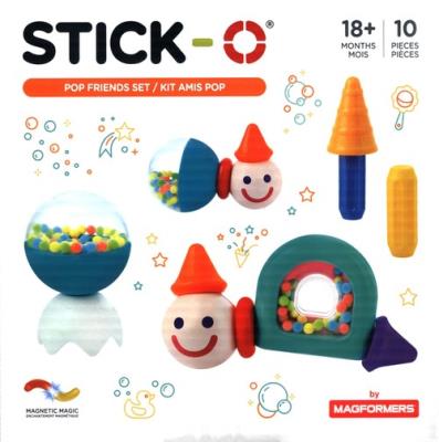 STICK-O Przyjaciele z grzechotkami. Wydawca: MAGFORMERS. SmakLiter.pl Opakowanie STICK-O Przyjaciele z grzechotkami