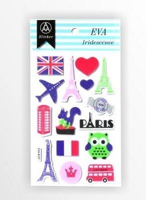 Opakowanie Stiker z elementami z pianki z lekkim brokatem