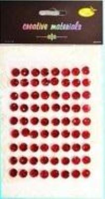 Opakowanie Stiker z kryształkami 10mm 72szt czerwony