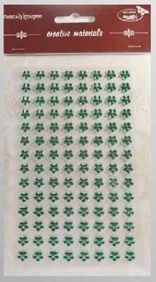 Opakowanie Stiker z kryształkami Kwiaty zielone 8mm 112szt