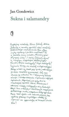 Sukna i salamandry. Autor: Gondowicz Jan. SmakLiter.pl Okładka książki Sukna i salamandry