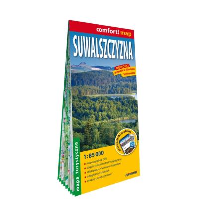 Suwalszczyzna laminowana mapa turystyczna 1:85 000. Autor: Opracowanie zbiorowe. SmakLiter.pl Okładka książki Suwalszczyzna laminowana mapa turystyczna 1:85 000